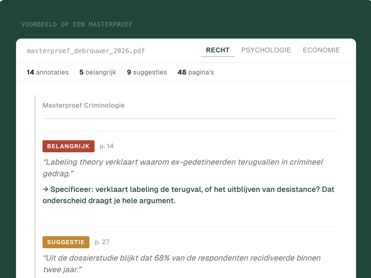 Esmond: the evaluation interface with annotations on a master's thesis
